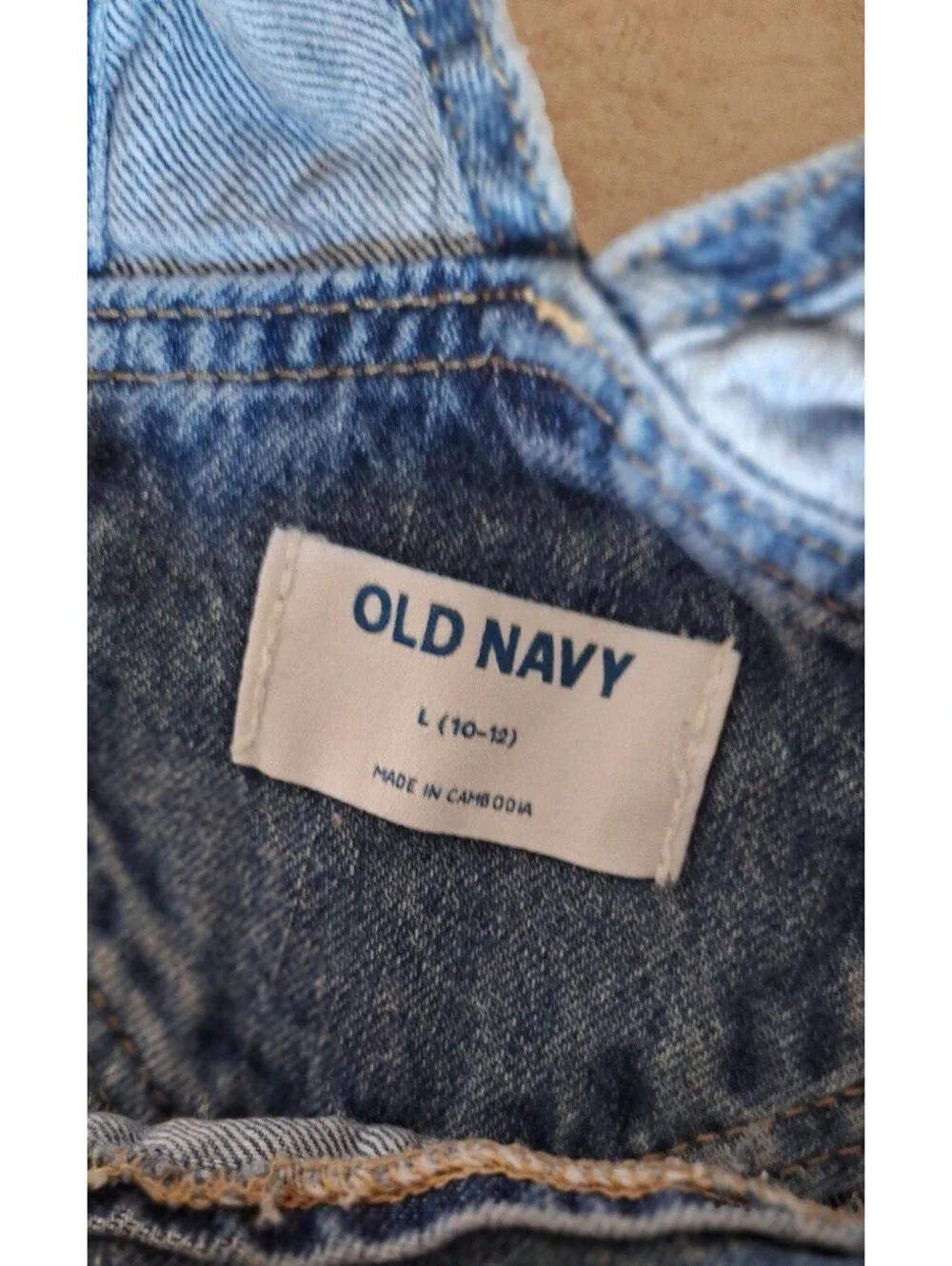 OLD NAVY Girls Distressed Bib Denim Overalls Fall Cottagecore EUC - Size 10/12